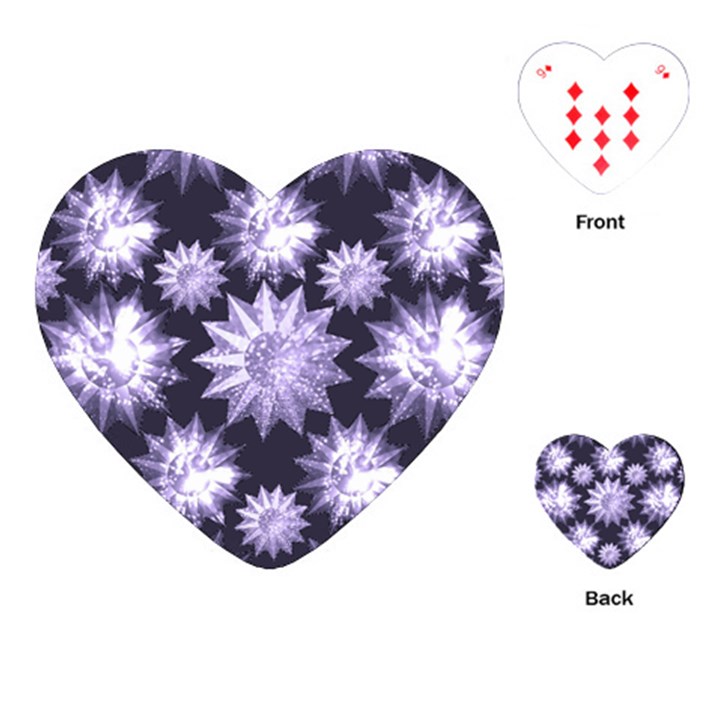 Stars Patterns Christmas Background Seamless Playing Cards (Heart) 