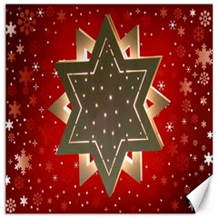 Star Wood Star Illuminated Canvas 12  X 12   by Nexatart