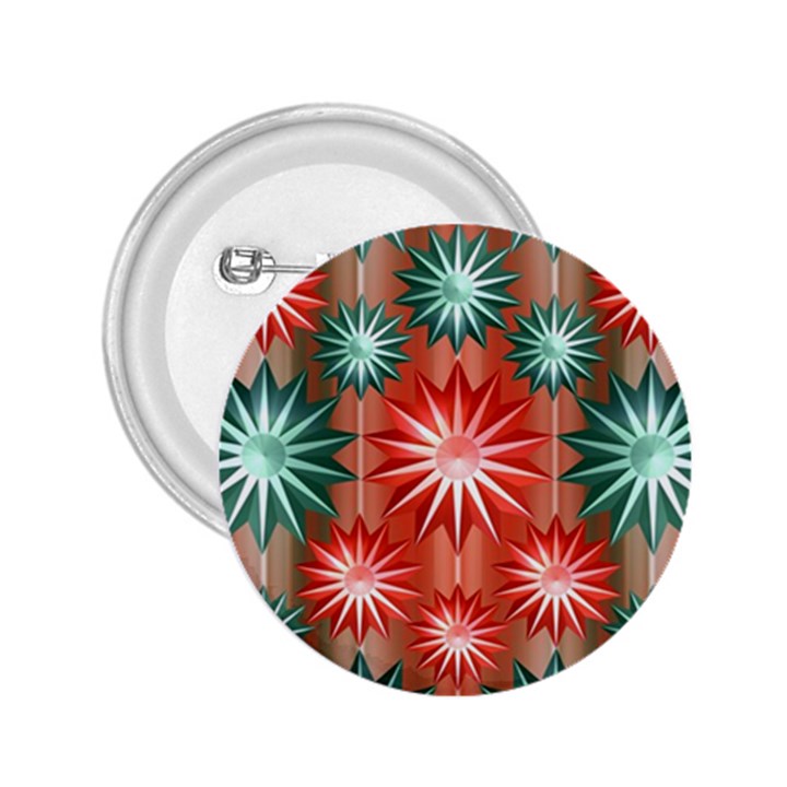 Stars Patterns Christmas Background Seamless 2.25  Buttons