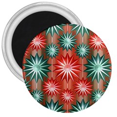 Stars Patterns Christmas Background Seamless 3  Magnets by Nexatart