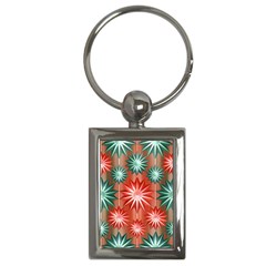 Stars Patterns Christmas Background Seamless Key Chains (rectangle)  by Nexatart