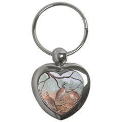 Bob White Quail Key Chains (heart)  by digitaldivadesigns