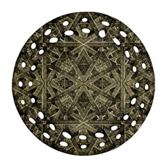 Futuristic Polygonal Round Filigree Ornament (two Sides) by dflcprints