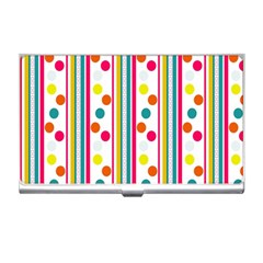 Stripes Polka Dots Pattern Business Card Holders by Nexatart