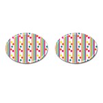 Stripes Polka Dots Pattern Cufflinks (Oval) Front(Pair)