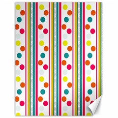 Stripes Polka Dots Pattern Canvas 18  X 24   by Nexatart