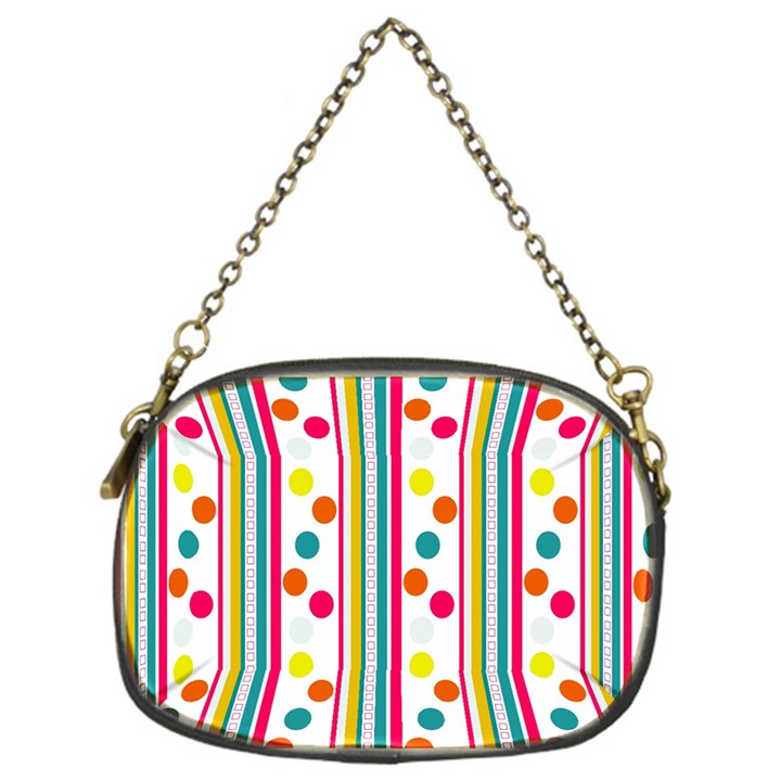 Stripes Polka Dots Pattern Chain Purses (One Side) 