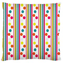 Stripes Polka Dots Pattern Large Flano Cushion Case (two Sides)