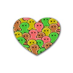 Sweet Dessert Food Gingerbread Men Heart Coaster (4 Pack)  by Nexatart