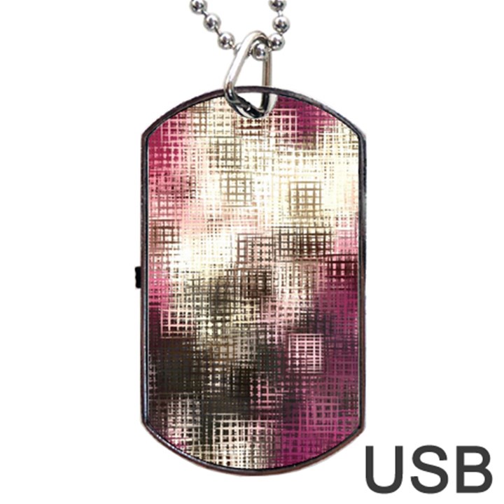 Stylized Rose Pattern Paper, Cream And Black Dog Tag USB Flash (Two Sides)