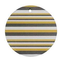 Textile Design Knit Tan White Round Ornament (two Sides) by Nexatart