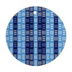 Textile Structure Texture Grid Round Ornament (two Sides) by Nexatart