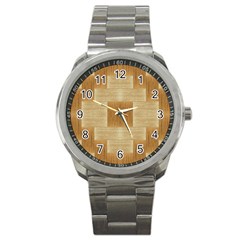 Texture Surface Beige Brown Tan Sport Metal Watch