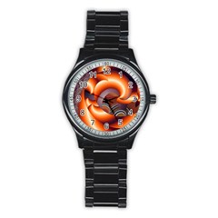 The Touch Digital Art Stainless Steel Round Watch by Nexatart