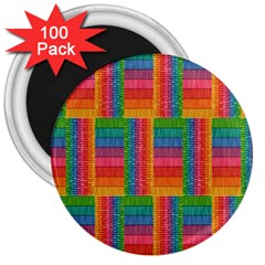Texture Surface Rainbow Festive 3  Magnets (100 Pack) by Nexatart