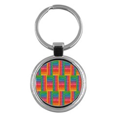 Texture Surface Rainbow Festive Key Chains (round)  by Nexatart