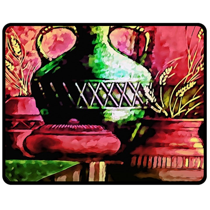 Three Earthen Vases Double Sided Fleece Blanket (Medium) 