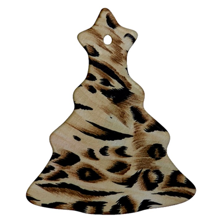 Tiger Animal Fabric Patterns Ornament (Christmas Tree) 