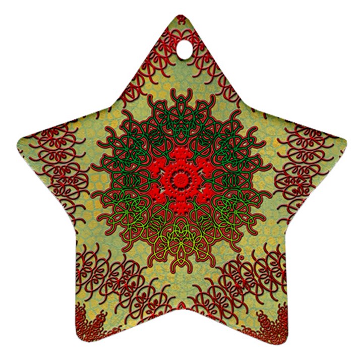 Tile Background Image Color Pattern Star Ornament (Two Sides)