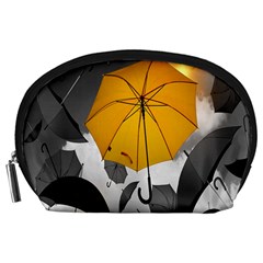 Umbrella Yellow Black White Accessory Pouches (large) 