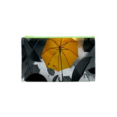 Umbrella Yellow Black White Cosmetic Bag (xs) by Nexatart