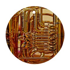 Tuba Valves Pipe Shiny Instrument Music Ornament (round) by Nexatart