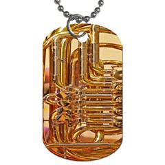 Tuba Valves Pipe Shiny Instrument Music Dog Tag (two Sides) by Nexatart