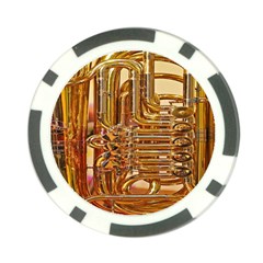 Tuba Valves Pipe Shiny Instrument Music Poker Chip Card Guard (10 Pack)