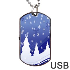 Vector Christmas Design Dog Tag Usb Flash (two Sides) by Nexatart