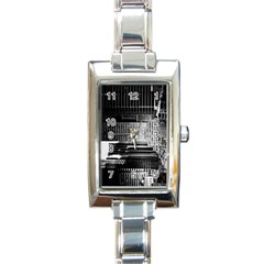 Urban Scene Street Road Busy Cars Rectangle Italian Charm Watch