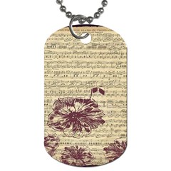 Vintage Music Sheet Song Musical Dog Tag (two Sides) by Nexatart