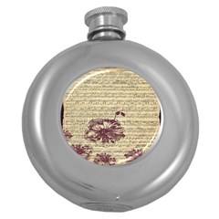 Vintage Music Sheet Song Musical Round Hip Flask (5 Oz) by Nexatart