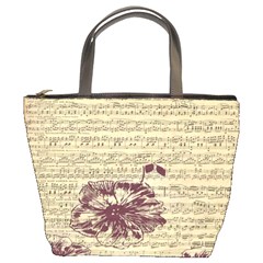 Vintage Music Sheet Song Musical Bucket Bags by Nexatart
