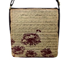 Vintage Music Sheet Song Musical Flap Messenger Bag (l)  by Nexatart