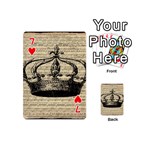 Vintage Music Sheet Crown Song Playing Cards 54 (Mini)  Front - Heart7