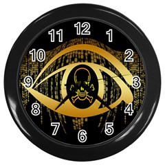 Virus Computer Encryption Trojan Wall Clocks (black) by Nexatart