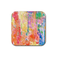 Watercolour Watercolor Paint Ink Rubber Coaster (square) 