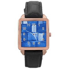 Wall Tile Design Texture Pattern Rose Gold Leather Watch 