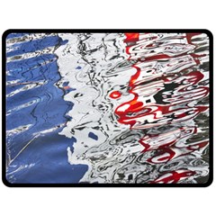 Water Reflection Abstract Blue Fleece Blanket (large)  by Nexatart