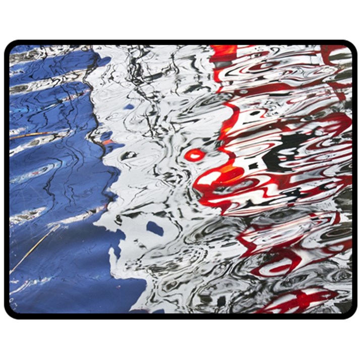 Water Reflection Abstract Blue Fleece Blanket (Medium) 