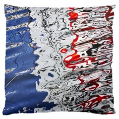 Water Reflection Abstract Blue Large Cushion Case (two Sides) by Nexatart