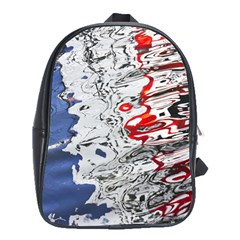 Water Reflection Abstract Blue School Bags (xl)  by Nexatart