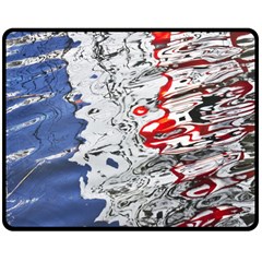Water Reflection Abstract Blue Double Sided Fleece Blanket (medium)  by Nexatart