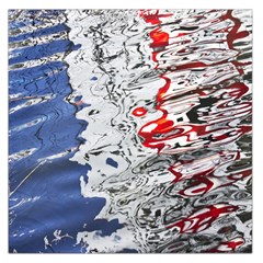 Water Reflection Abstract Blue Large Satin Scarf (square) by Nexatart