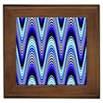 Waves Wavy Blue Pale Cobalt Navy Framed Tiles Front