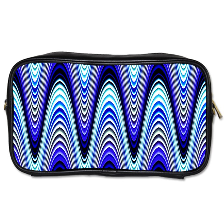 Waves Wavy Blue Pale Cobalt Navy Toiletries Bags