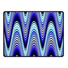 Waves Wavy Blue Pale Cobalt Navy Fleece Blanket (small) by Nexatart