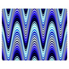 Waves Wavy Blue Pale Cobalt Navy Double Sided Flano Blanket (medium)  by Nexatart