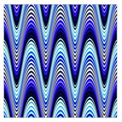 Waves Wavy Blue Pale Cobalt Navy Large Satin Scarf (square) by Nexatart