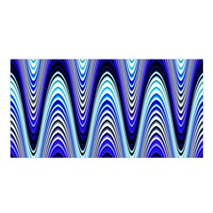 Waves Wavy Blue Pale Cobalt Navy Satin Shawl by Nexatart